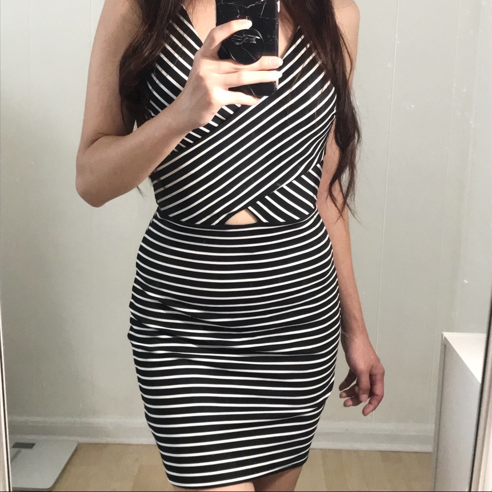 Soprano Striped Bodycon Dress
